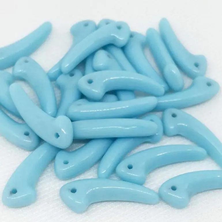 25 Vintage Blue Baby Czech Glass Dagger Beads - Sea Beads