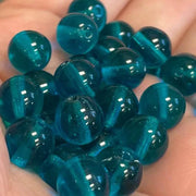 25 Vintage Blue Capri Aqua Czech Round Glass Beads - Sea Beads