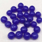 25 Vintage Blue Japan Opal Round Mixed Glass Beads - Sea Beads