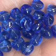 25 Vintage Blue Sapphire Dark German Glass Beads - Sea Beads