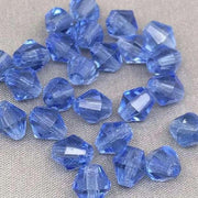 25 Vintage Blue Sapphire Faceted Bicone Glass Beads - Sea Beads