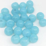 25 Vintage Blue Turquoise Czech Opal Round Glass Beads - Sea Beads