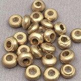25 Vintage Brass Solid Heavy Rondelle Metal Beads - Sea Beads