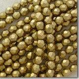 25 Vintage Bronze Czech Fire Polished Glass Beads - Sea Beads