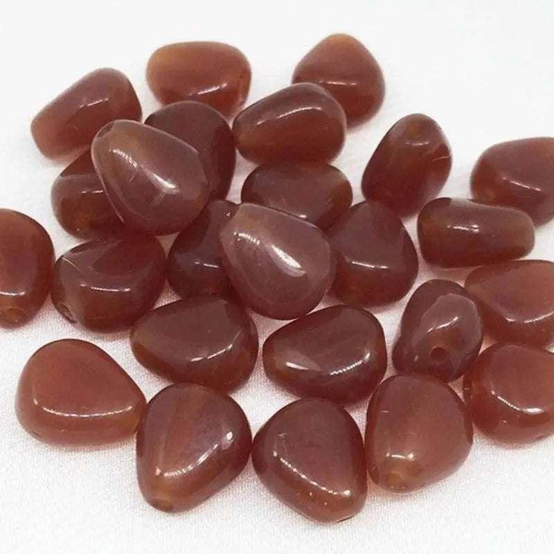 25 Vintage Carnelian Glass Beads - Sea Beads