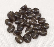 25 Vintage Creamy Brown Czech Oval Glass Beads - Sea Beads