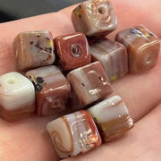 25 Vintage Cube Glass Beads - Sea Beads