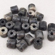 25 Vintage Grey Tan Granite Czech Glass Beads - Sea Beads