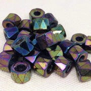 25 Vintage Iris Purple Czech Glass Beads - Sea Beads