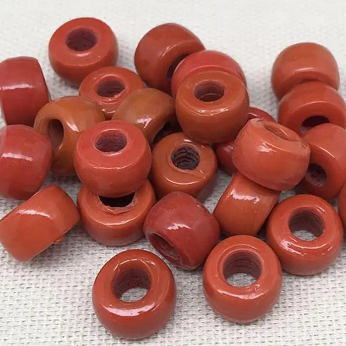 25 Vintage Orange Glass Pony Beads - Sea Beads