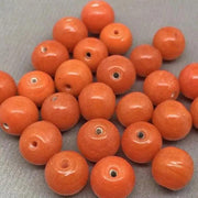 25 Vintage Orange Japan Round Czech Glass Beads - Sea Beads