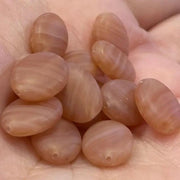 25 Vintage Peach Czech Oval Matte Glass Beads - Sea Beads