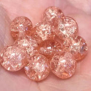 25 Vintage Peach Round German Crackle Glass Beads - Sea Beads