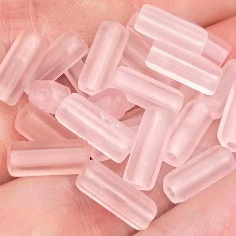 25 Vintage Pink Czech Matte Glass Beads - Sea Beads