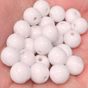 25 Vintage Pink Light Japan Round Glass Beads - Sea Beads