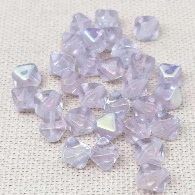 25 Vintage Purple Alexandrite AB Czech Bicone Glass Beads - Sea Beads