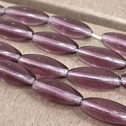 25 Vintage Purple Amethyst Czech Oval Glass Beads - Sea Beads