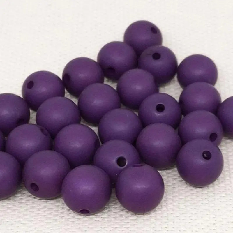 25 Vintage Purple Lucite Round Beads