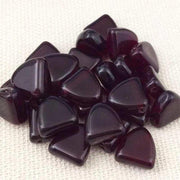 25 Vintage Red Garnet Dark Czech Triangle Drop Glass Beads - Sea Beads
