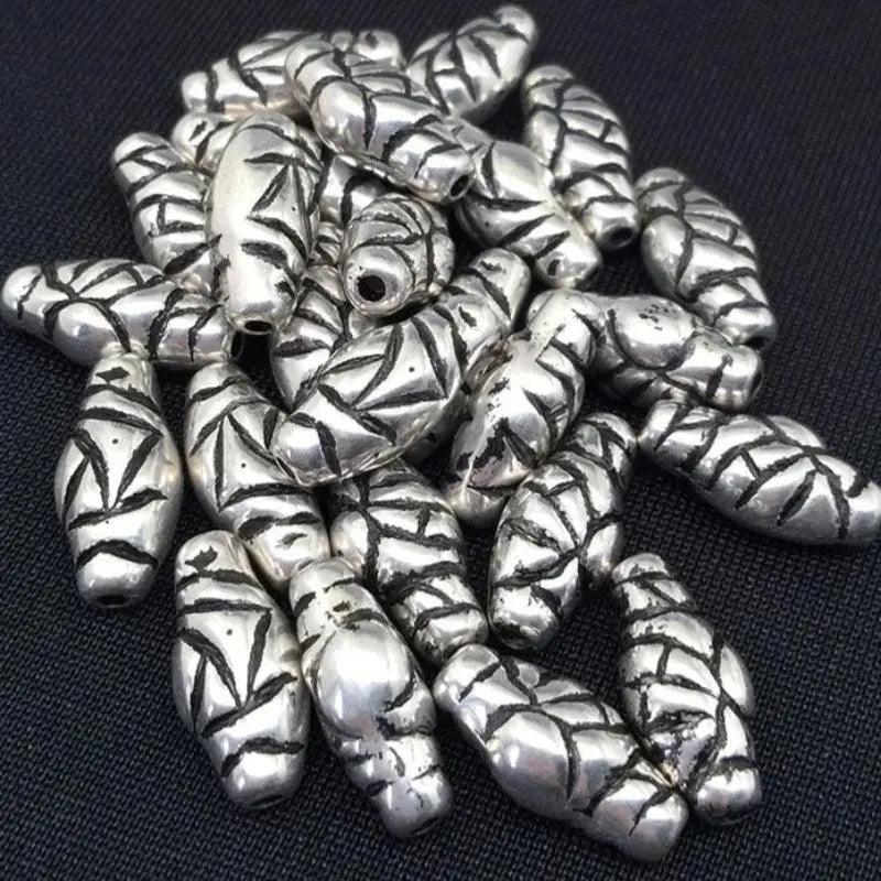 25 Vintage Silver Coated Acrylic Beads - Sea Beads