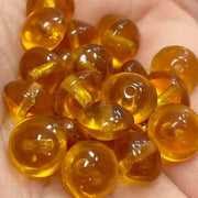25 Vintage Topaz Czech Saucer Glass Beads - Sea Beads