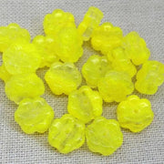 25 Yellow Czech Flower Glass Beads - Sea Beads