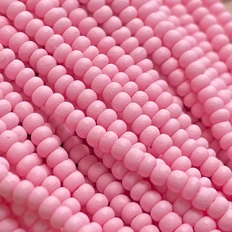 1 Hank Pink Light Czech Matte Permalux Glass Seed Beads