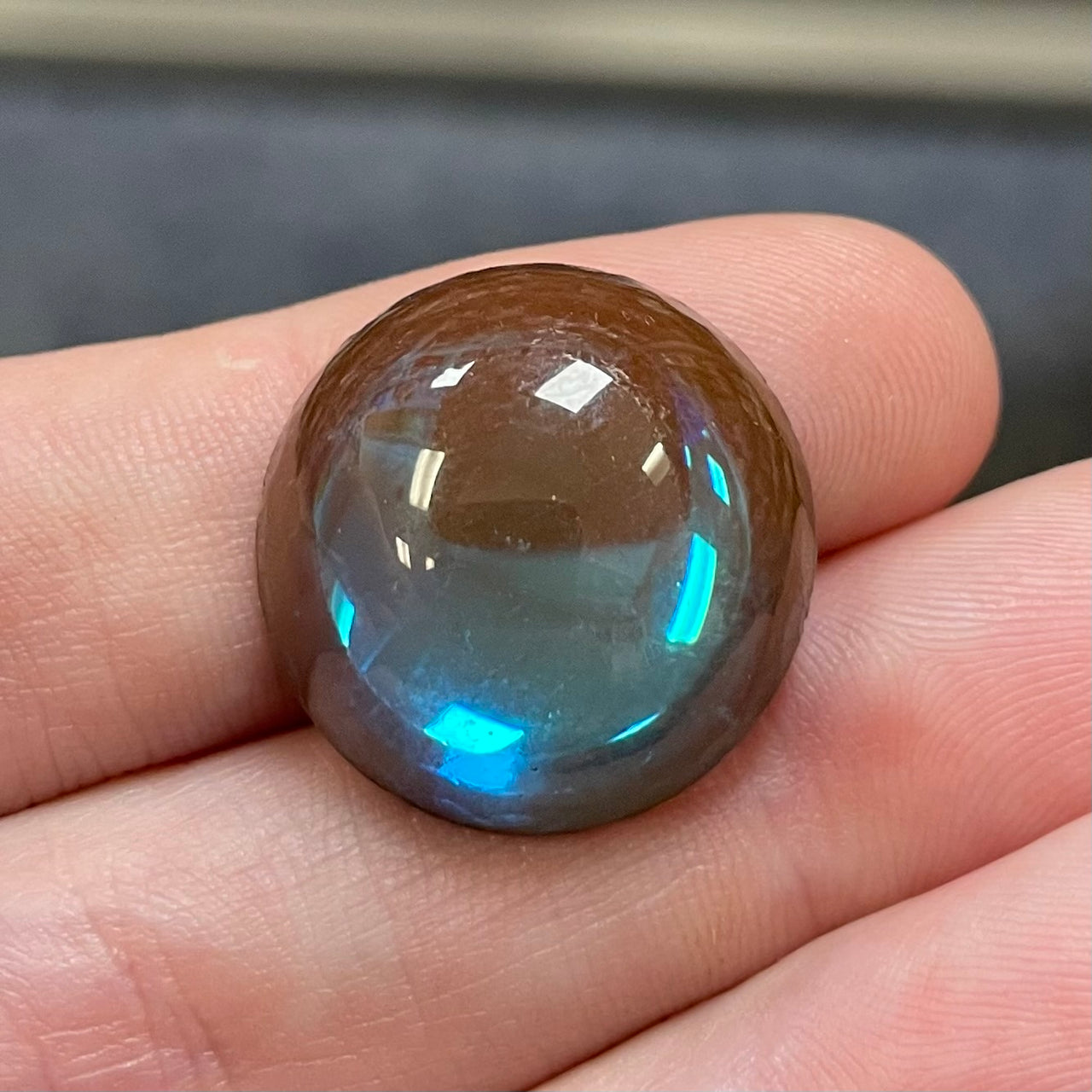 1 Vintage Saphiret German Round Glass Cabochon RARE!!!!