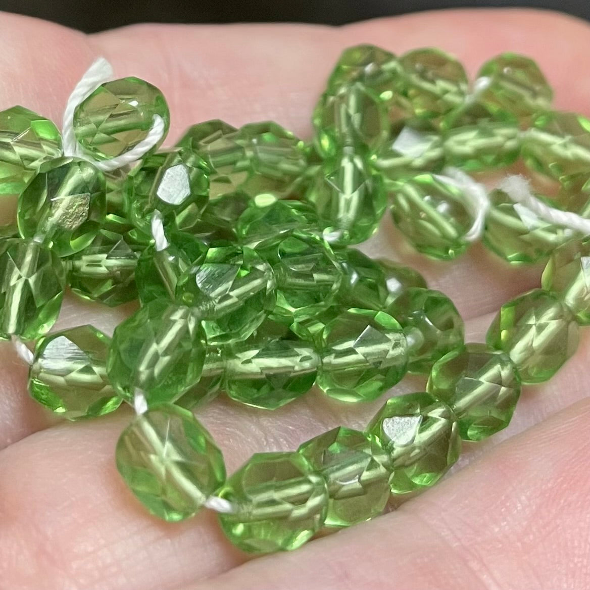 50 Green Czech Fire Polished Glass Beads 6mm