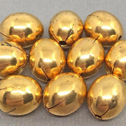 10 Vintage Brass Oval Metal Beads - Sea Beads