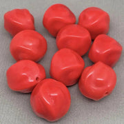 10 Vintage Red Cherry Czech Baroque Glass Beads - Sea Beads