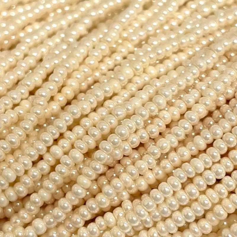 1 Hank Cream Eggshell Light Pearl Czech Glass Seed Beads - Sea Beads