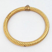 1 Vintage Brass Corrugated Hoop Metal Pendant - Sea Beads