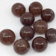 10 Vintage Brown Japan Round Mottled Glass Beads - Sea Beads