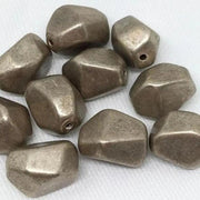 10 Vintage Silver Lucite Nugget Beads - Sea Beads