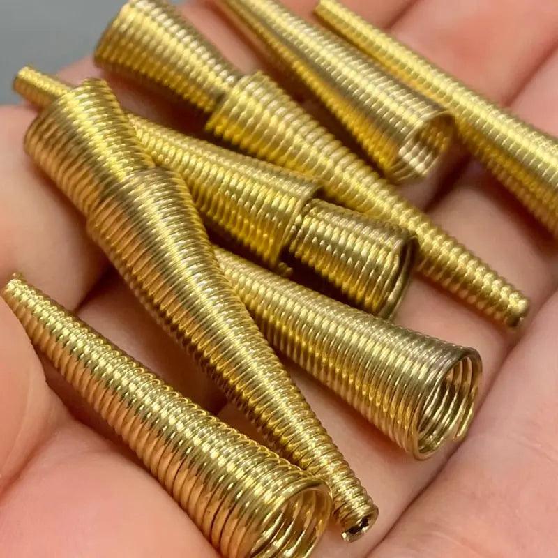 10 Vintage Gold Plated Spring Cone Bead Caps - Sea Beads