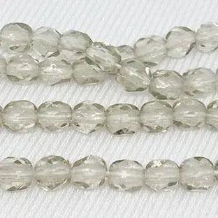 100 Black Diamond Light Czech Faceted Glass Beads - Sea Beads