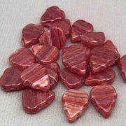 20 Vintage Czech Striped Leaf Glass Beads - Sea Beads