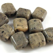12 Vintage Beige Granite Czech Glass Beads - Sea Beads