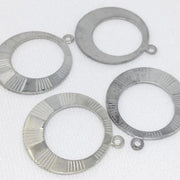 10 Vintage Silver Plated Hoop Metal Pendants - Sea Beads
