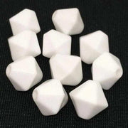 10 Vintage White Japan Bicone Glass Beads - Sea Beads