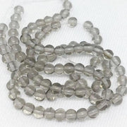 100 Vintage Light Black Diamond Czech Round Glass Beads - Sea Beads