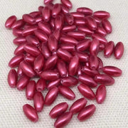 100 Vintage Pink Pearl Japan Lucite Rice Oval Beads - Sea Beads