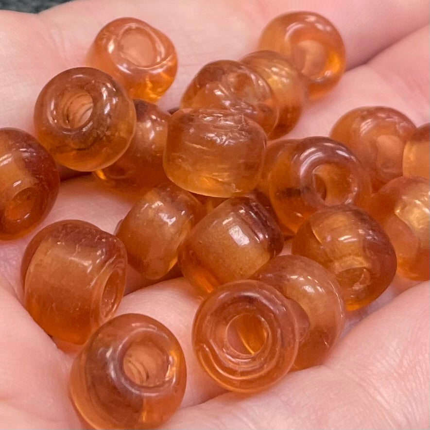50 Vintage Large Hole Crow Pony Glass Beads