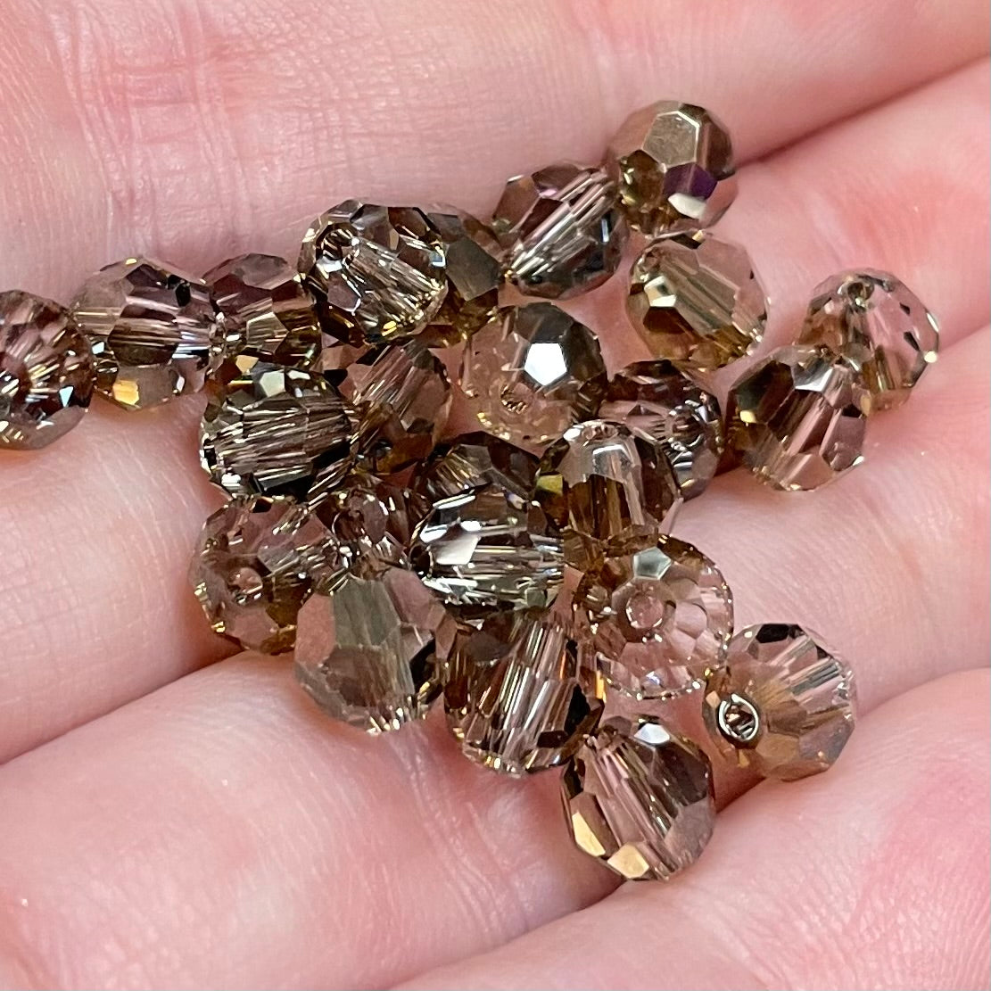 24 Bronze Shade Swarovski Round Crystal Beads Art #5000