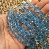 4 Aquamarine Swarovski Crystal Helix Beads - Sea Beads