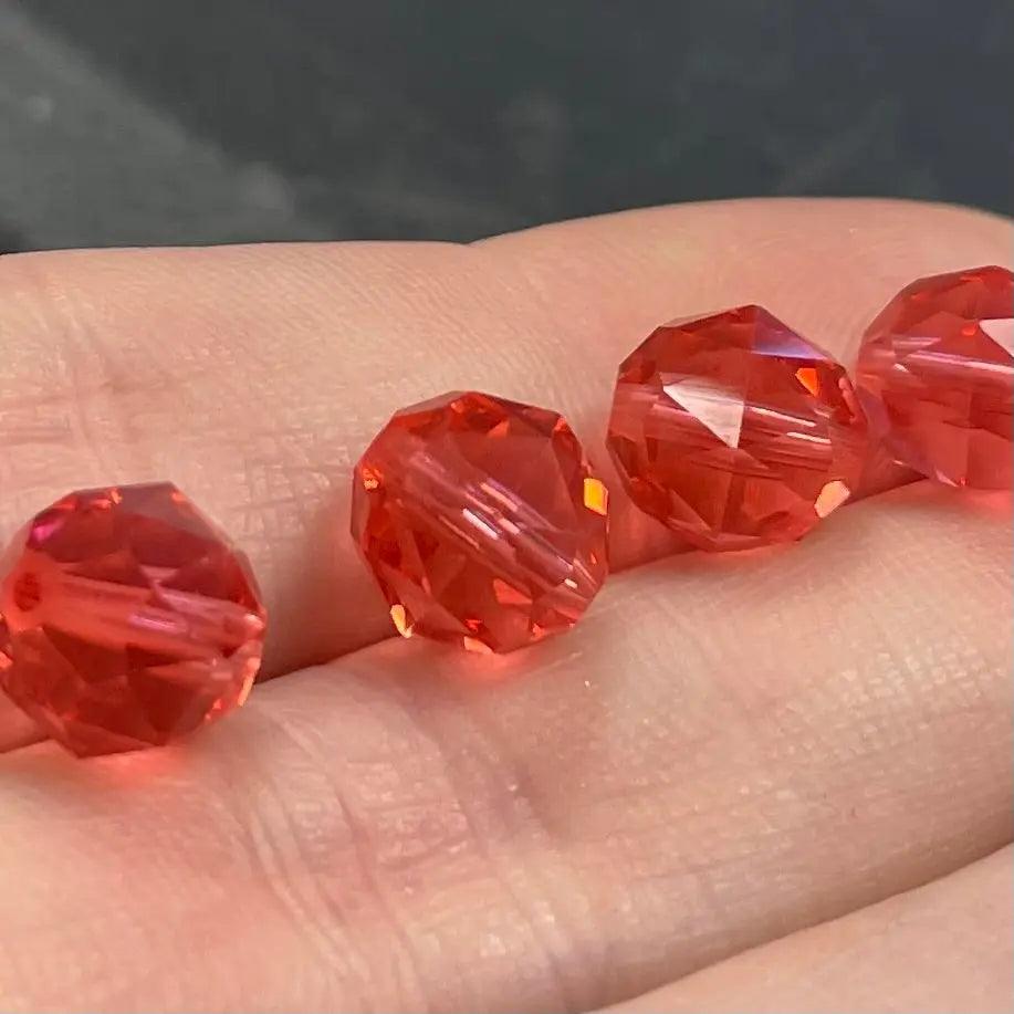4 Padparadscha Swarovski Crystal Beads - Sea Beads