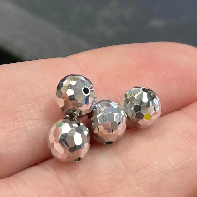 4 RARE Vintage Comet Argent Light Swarovski Crystal Beads - Sea Beads