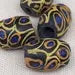 4 Vintage Black African Trade Glass Beads 17mm