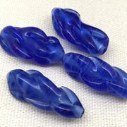 4 Vintage Blue Cobalt Japan Focal Glass Beads - Sea Beads